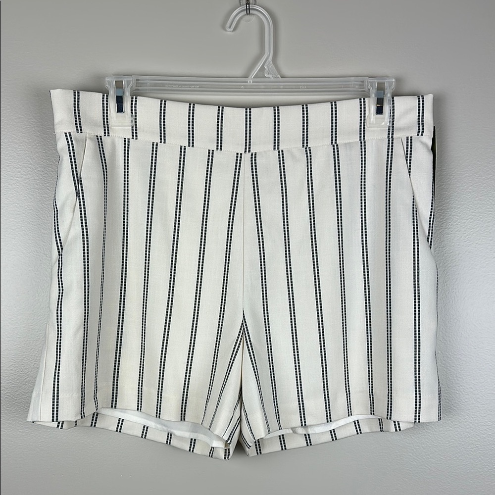 Gianni Bini Woman’s Large Pull On Striped White and Black Women's Shorts Lined